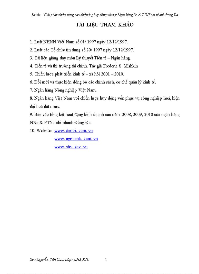 image for page Giải pháp nhằm nâng cao khả năng huy động vốn tại Ngân hàng No PTNT chi nhánh Đống Đa 1