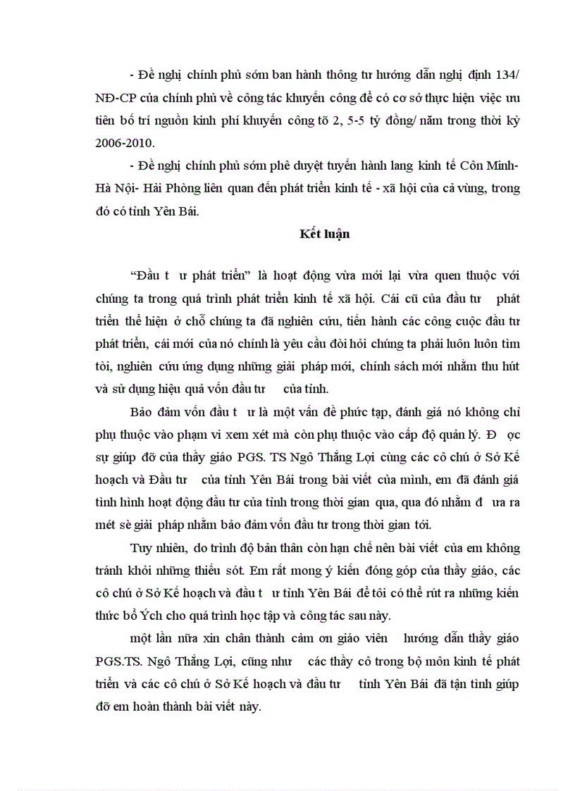 image for page Một số giải pháp nhằm bảo đảm vốn đầu tư cho phát triển kinh tế xã hội trên địa bàn tỉnh Yên Bái thời kỳ 2006 2010 1