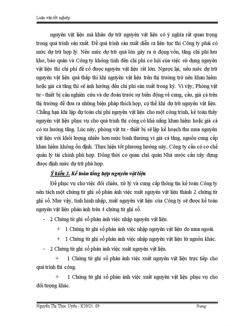 image for page Tổ chức công tác kế toán nguyên vật liệu ở Công ty xây dựng số 8 Thăng Long 1
