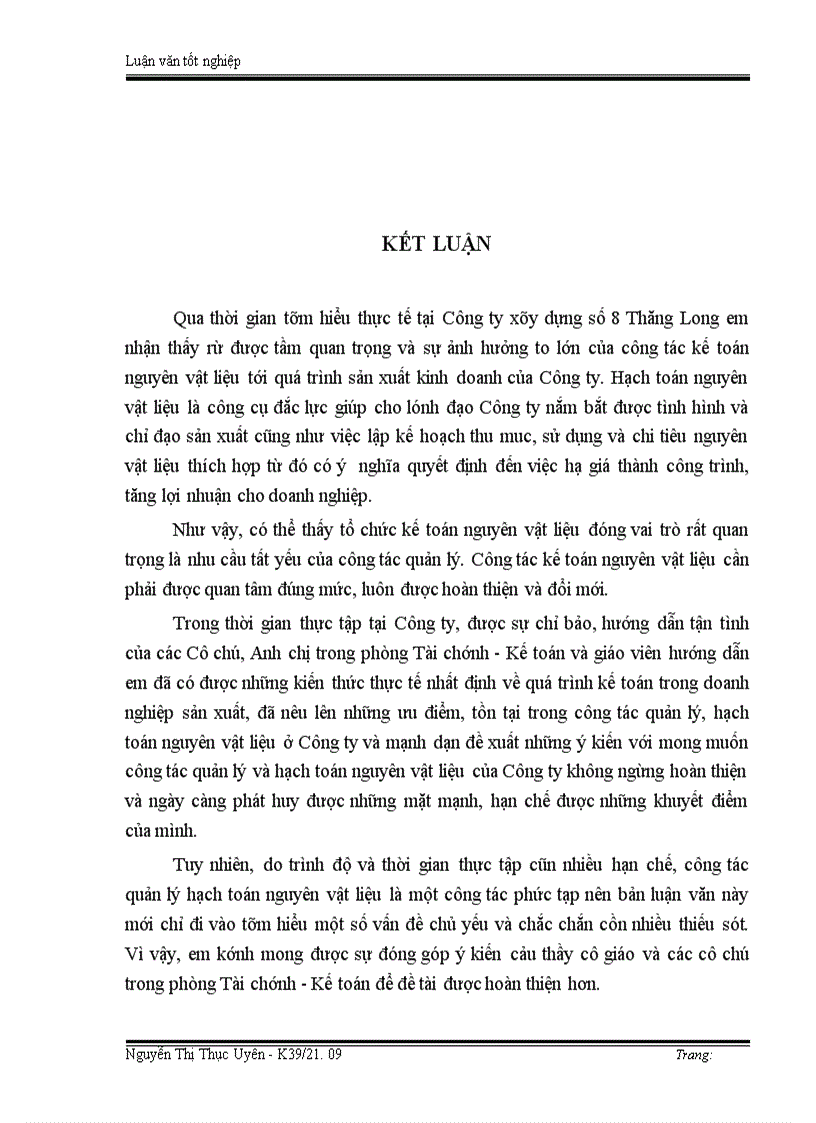 image for page Tổ chức công tác kế toán nguyên vật liệu ở Công ty xây dựng số 8 Thăng Long 1