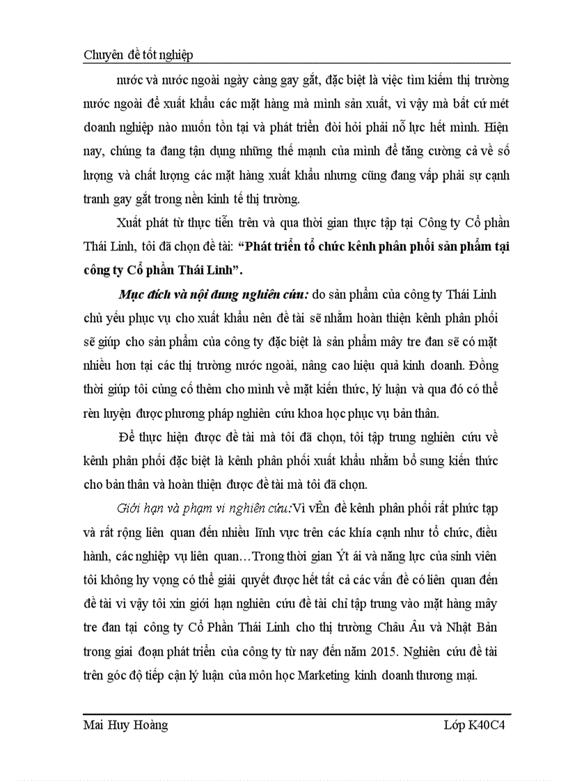 image for page Phát triển tổ chức kênh phân phối sản phẩm tại công ty Cổ Phần Thái Linh 1