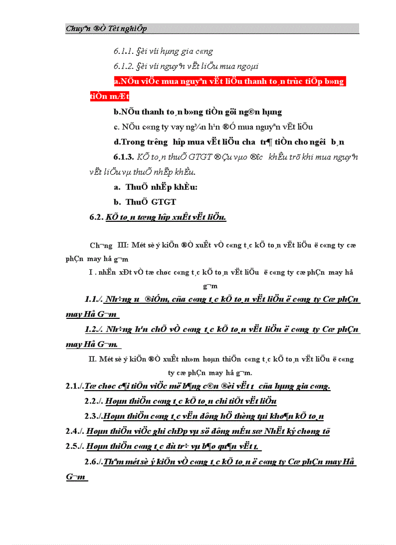 image for page Tổ chức công tác hạch toán nguyên vật liệu ở Công ty Cổ phần may Hồ Gươm 1