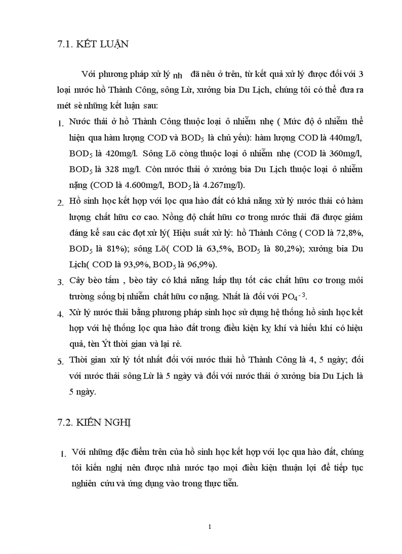 image for page Sử dụng hệ thống hồ sinh học kết hợp với hệ thống lọc qua hào đất để xử lý nước thải có nồng độ chất hữu cơ cao