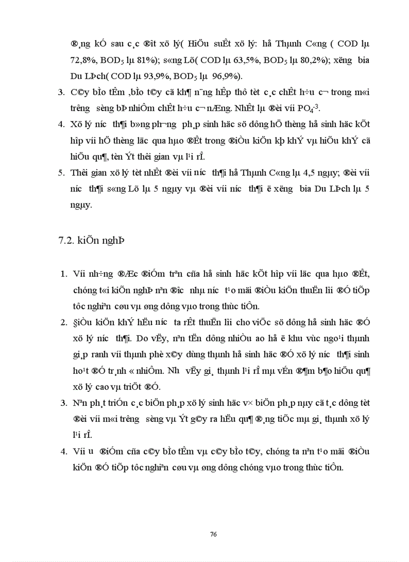 image for page Sử dụng hệ thống hồ sinh học kết hợp với hệ thống lọc qua hào đất để xử lý nước thải có nồng độ chất hữu cơ cao