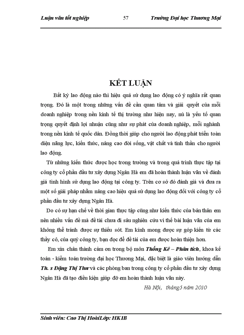 image for page Phân tích tình hình sử dụng lao động tại Công ty cổ phần đầu tư xây dựng Ngân Hà