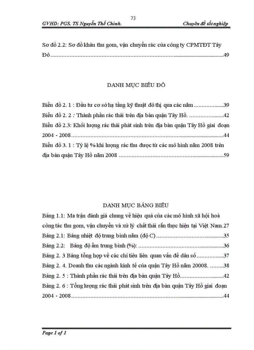 image for page Đánh giá hiệu quả của mô hình thực hiện xã hội hoá công tác thu gom vận chuyển xử lý chất thải rắn tại quận Tây Hồ 1