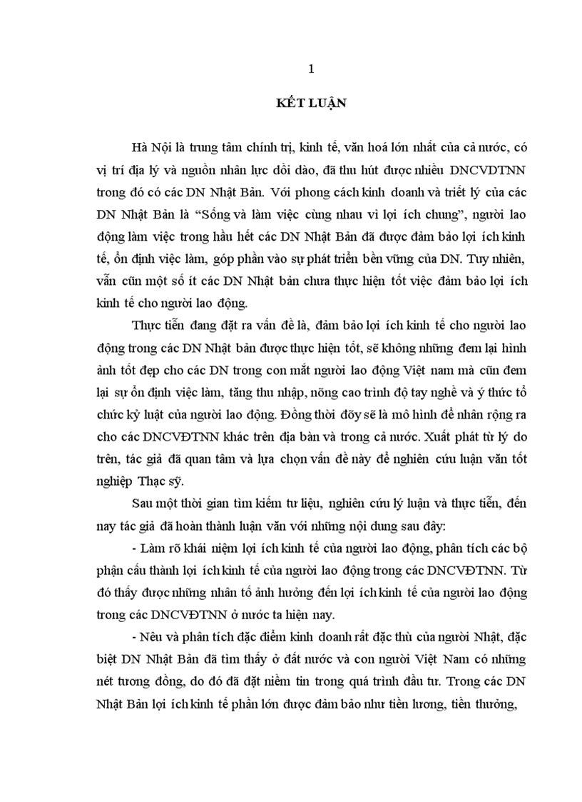image for page Lợi ích kinh tế của người lao động trong các doanh nghiệp có vốn đầu tư của Nhật Bản trên địa bàn Hà Nội