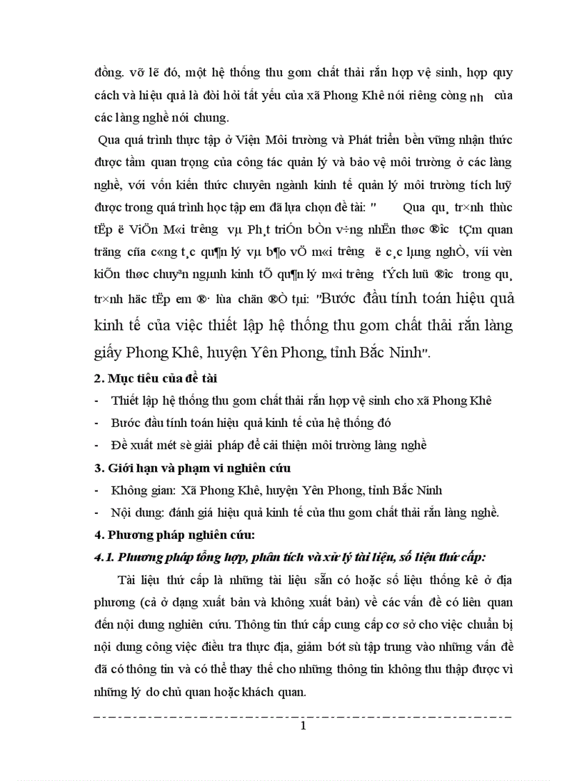 image for page Bước đầu tính toán hiệu quả kinh tế của việc thiết lập hệ thống thu gom chất thải rắn làng giấy Phong Khê huyện Yên Phong tỉnh Bắc Ninh 1