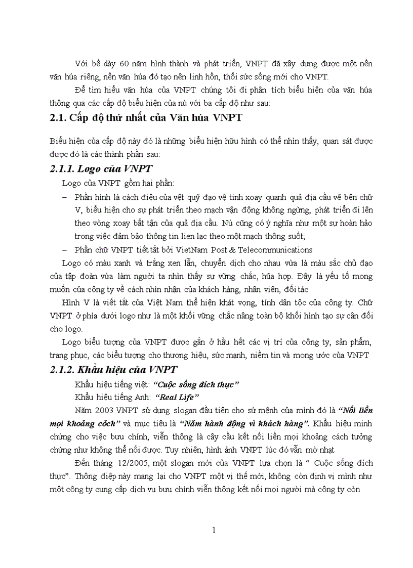Báo cáo thực tập tổng hợp tại Tổng công ty Bưu Chính viễn thông Việt Nam VNPT