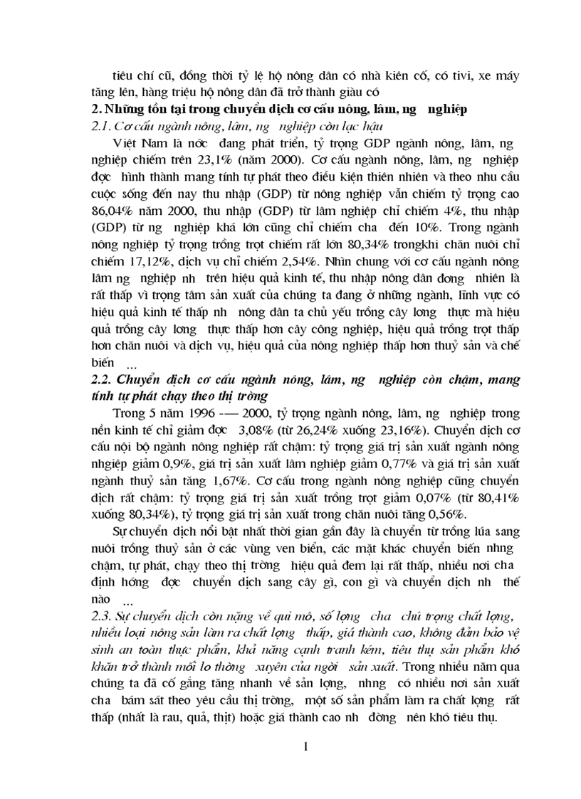 image for page Phương hướng cơ bản chuyển dịch cơ cấu nông nghiệp Việt Nam giai đoạn 2001 2010 1
