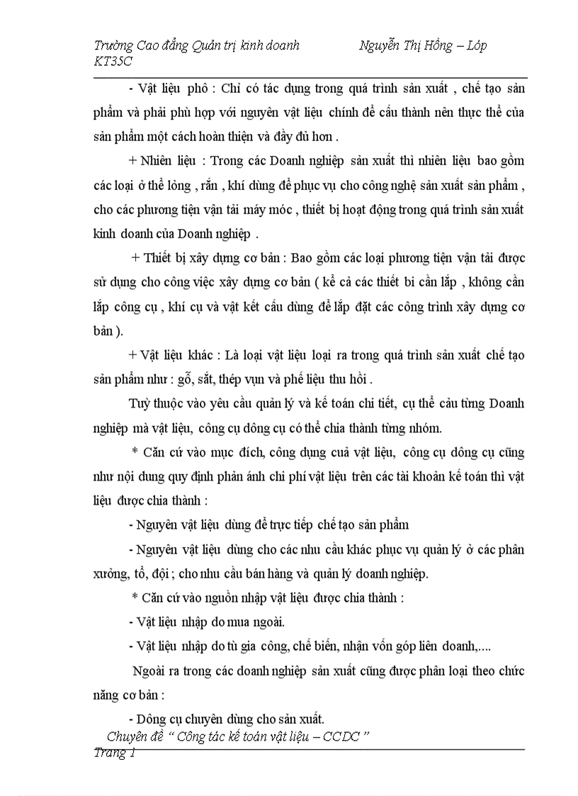 image for page Công tác kế toán vật liệu công cụ dụng cụ