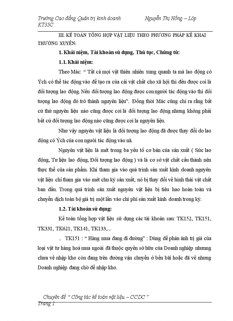 image for page Công tác kế toán vật liệu công cụ dụng cụ