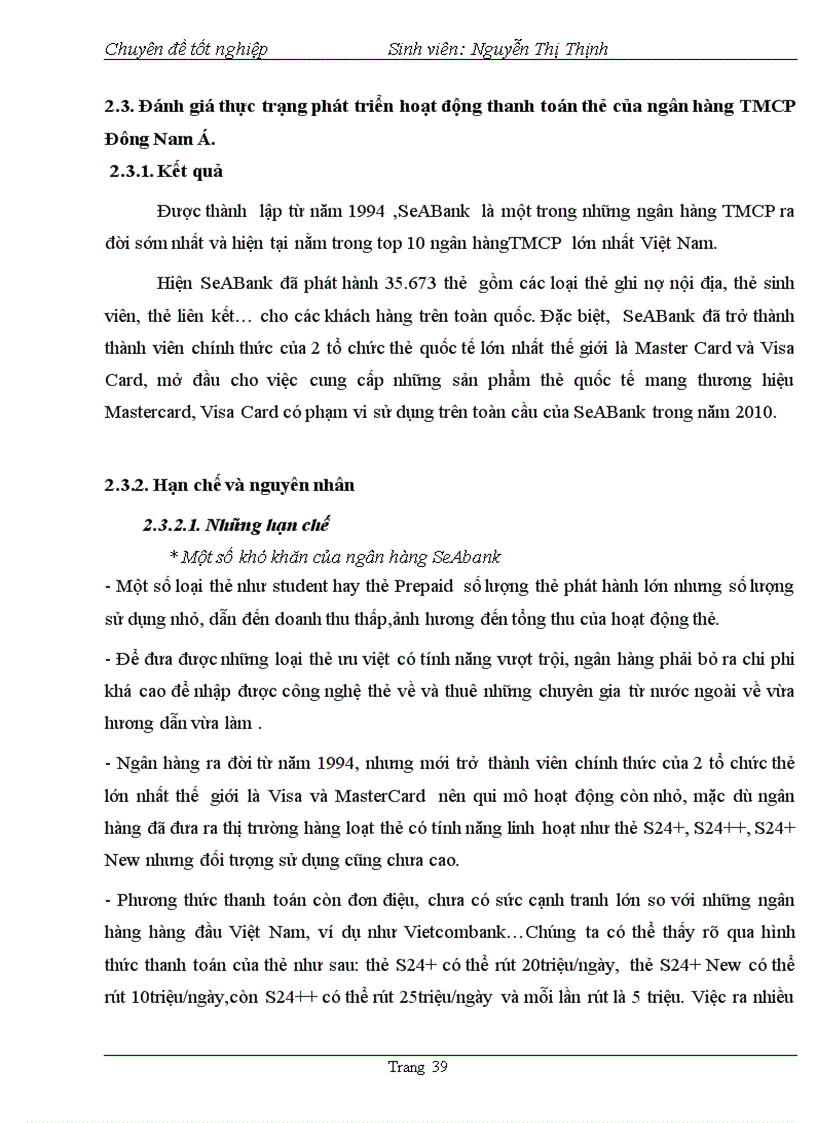 image for page Phát triển hoạt động thanh toán thẻ tại Ngân hàng TMCP Đông Nam Á 1