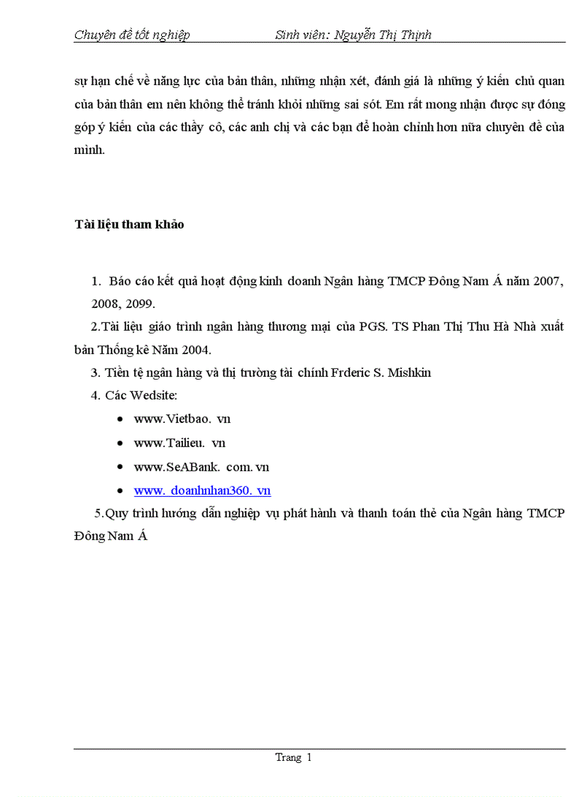 image for page Phát triển hoạt động thanh toán thẻ tại Ngân hàng TMCP Đông Nam Á 1