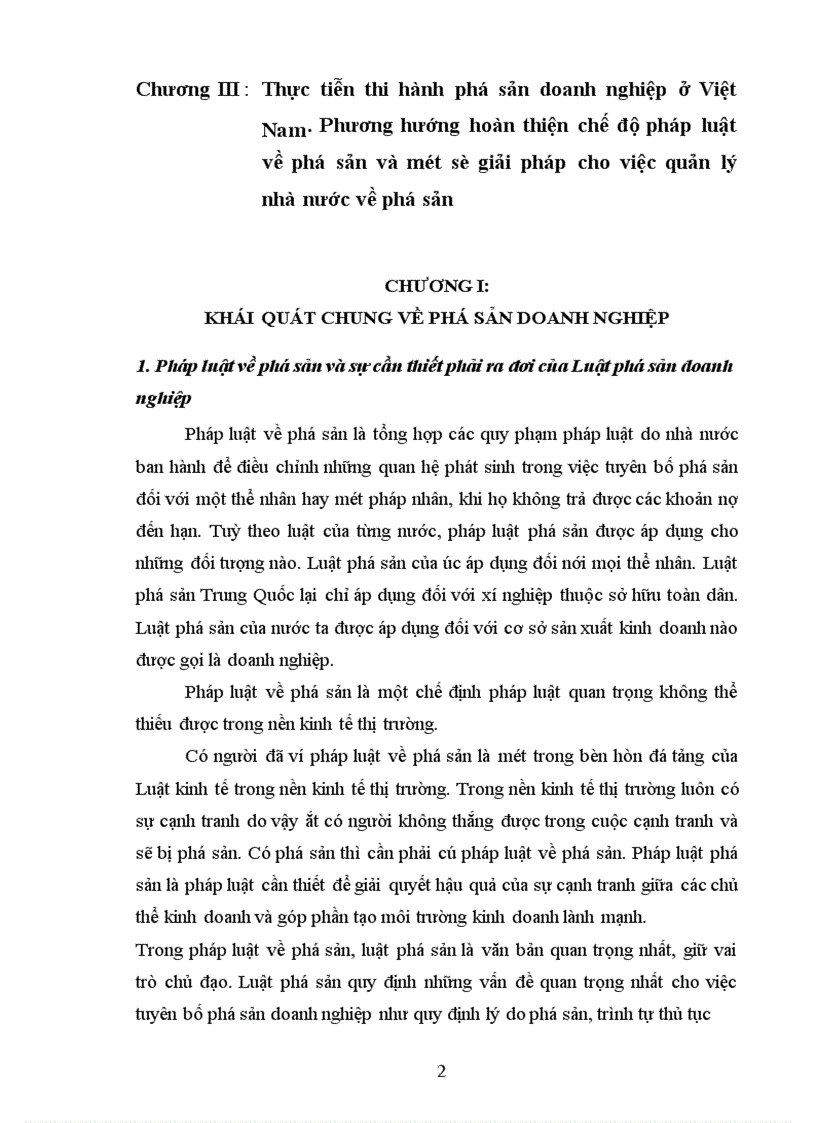 một số vấn đề cơ bản về lý luận và thực tiễn thi hành của pháp luật phá sản doanh nghiệp Việt Nam 1