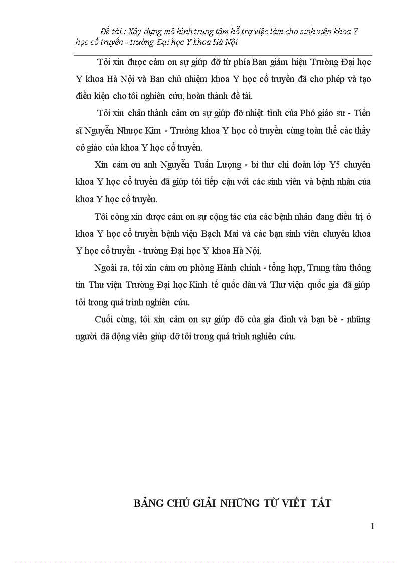 image for page Xây dựng mô hình trung tâm hỗ trợ việc làm cho sinh viên khoa Y học cổ truyền trường Đại học Y khoa Hà Nội