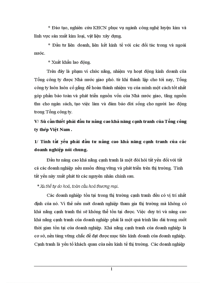 image for page Đầu tư nâng cao khả năng cạnh tranh của Tổng công ty thép Việt Nam 1