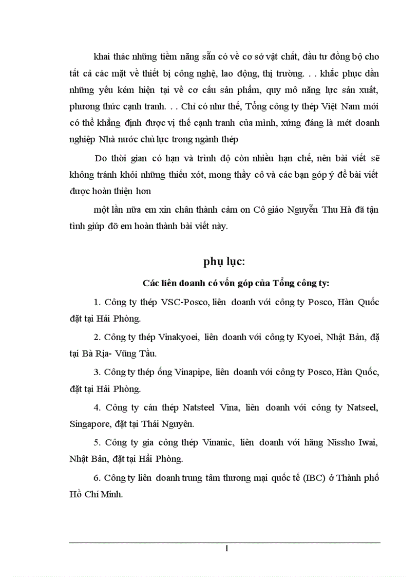 image for page Đầu tư nâng cao khả năng cạnh tranh của Tổng công ty thép Việt Nam 1