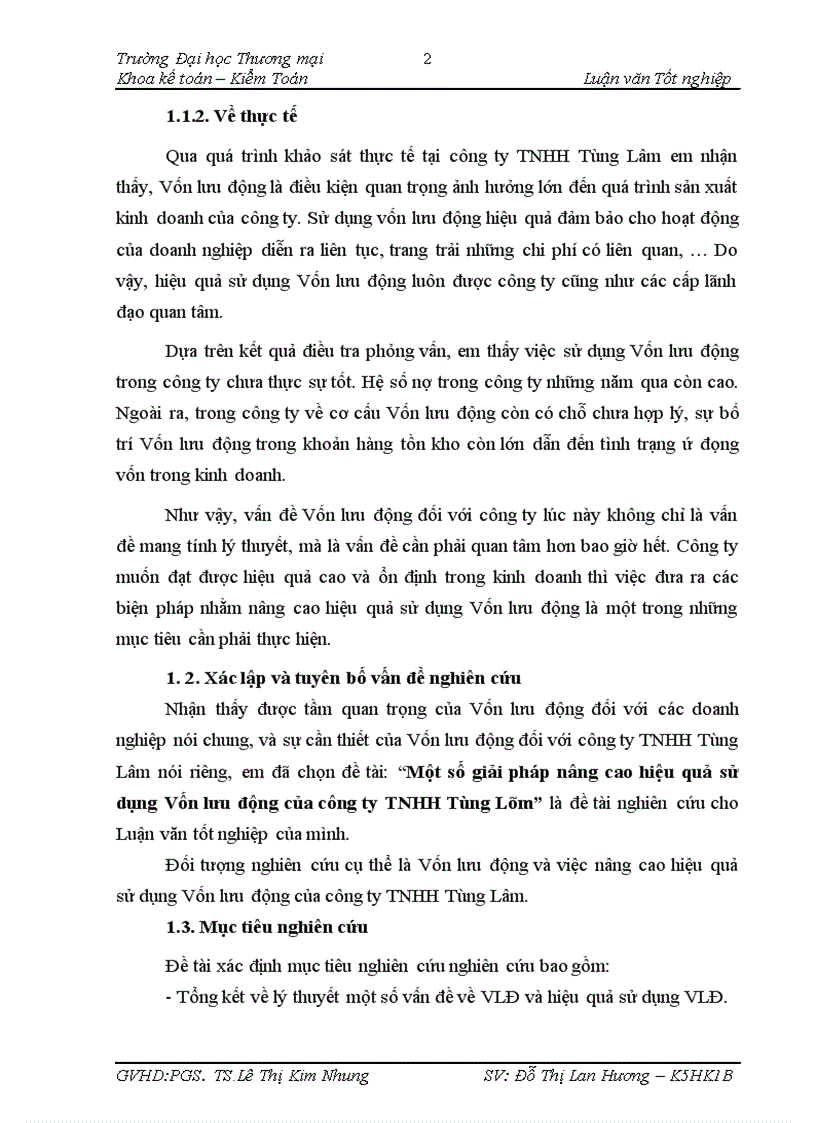 image for page Một số giải pháp nâng cao hiệu quả sử dụng Vốn lưu động của công ty TNHH Tùng Lâm 1