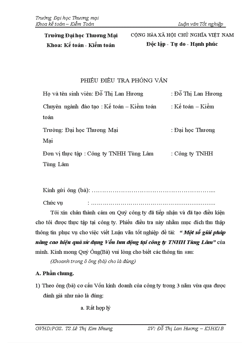 image for page Một số giải pháp nâng cao hiệu quả sử dụng Vốn lưu động của công ty TNHH Tùng Lâm 1