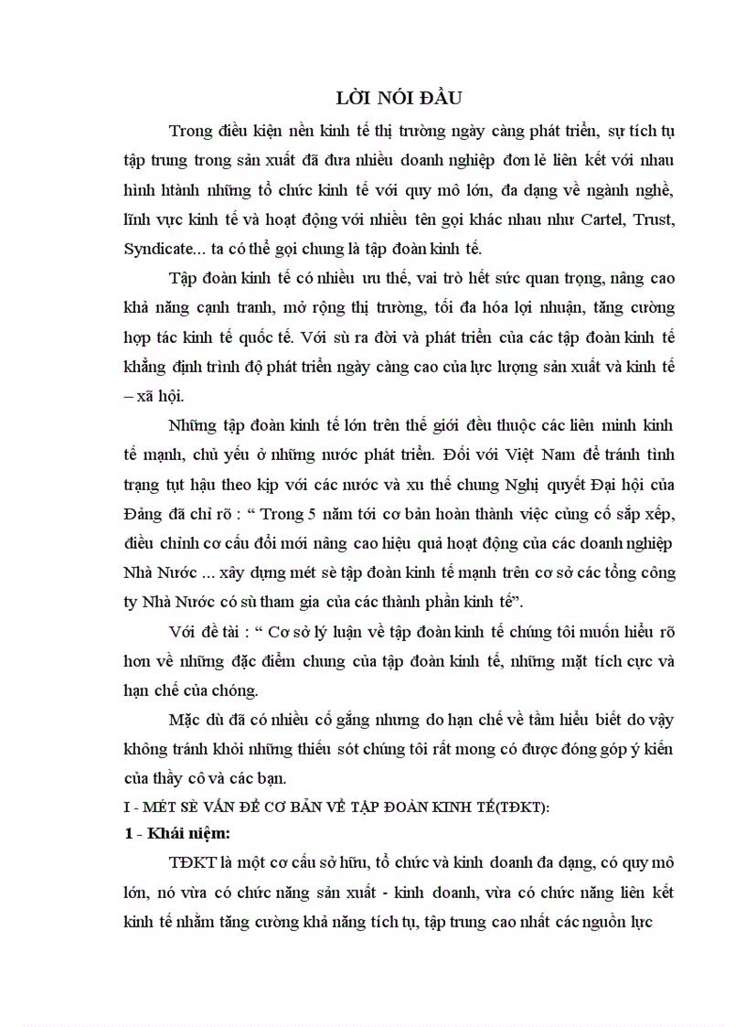 image for page Cơ sở lý luận về tập đoàn kinh tế chúng tôi muốn hiểu rõ hơn về những đặc điểm chung của tập đoàn kinh tế những mặt tích cực và hạn chế của chúng 1