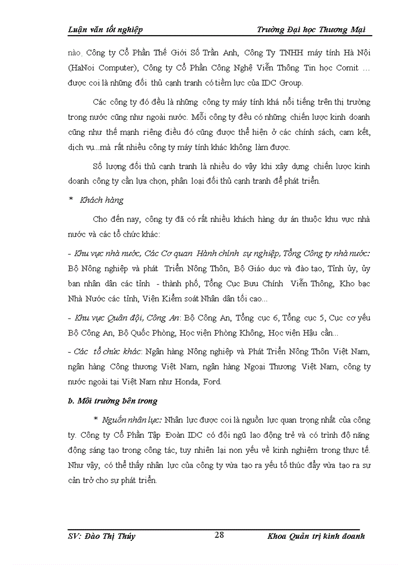 image for page Hoạch định chiến lược kinh doanh của Công ty Cổ Phần Tập Đoàn IDC 1