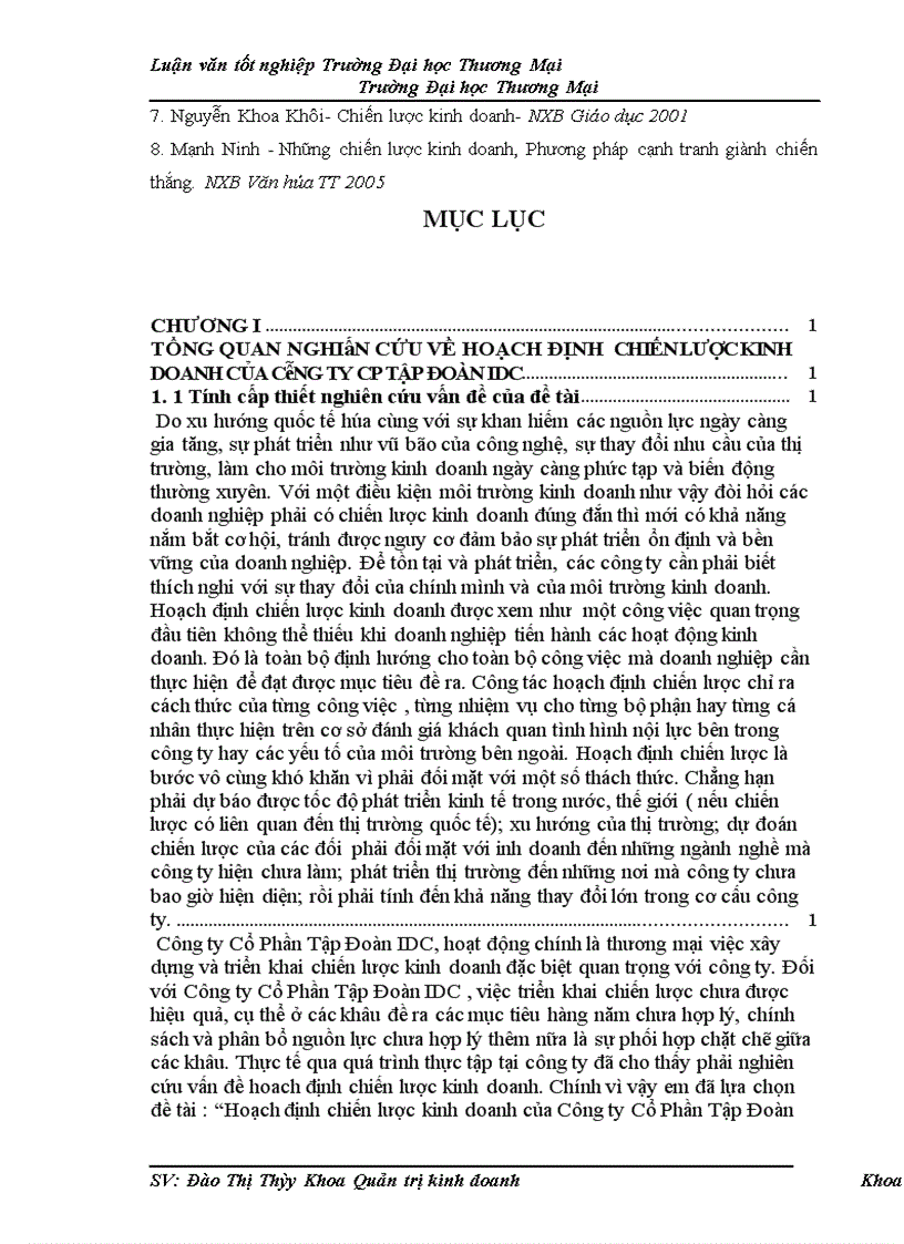 image for page Hoạch định chiến lược kinh doanh của Công ty Cổ Phần Tập Đoàn IDC 1