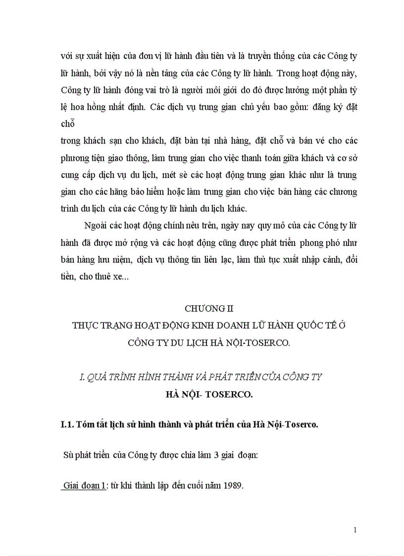 image for page Một số giải pháp nhằm phát triển hoạt động kinh doanh lữ hành quốc tế tại Công ty Du lịch Hà Nội Toserco 1