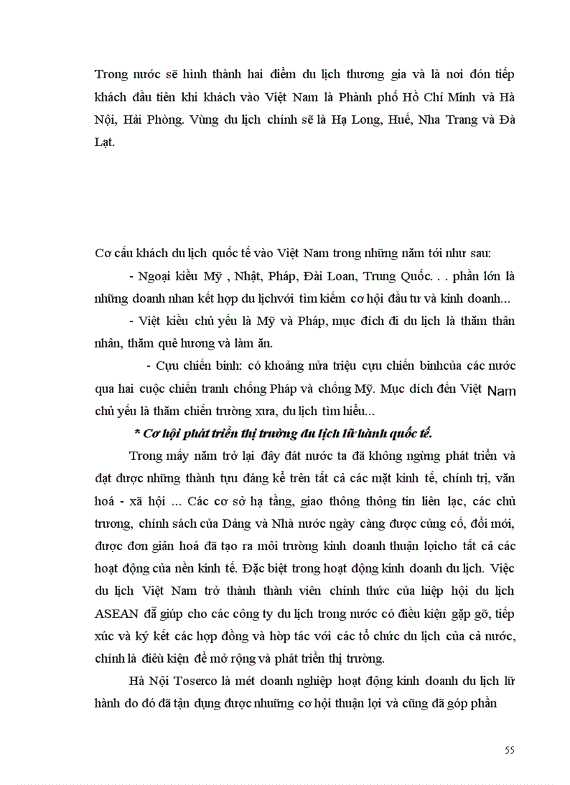 image for page Một số giải pháp nhằm phát triển hoạt động kinh doanh lữ hành quốc tế tại Công ty Du lịch Hà Nội Toserco 1