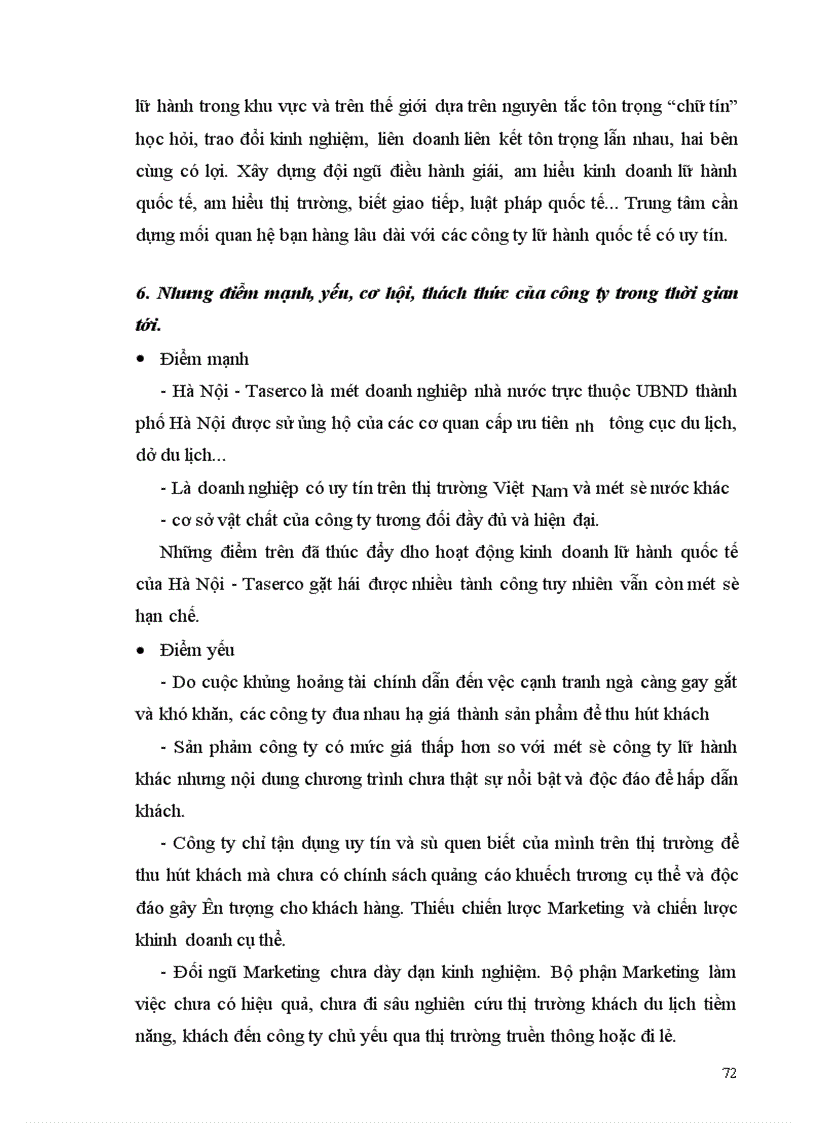 image for page Một số giải pháp nhằm phát triển hoạt động kinh doanh lữ hành quốc tế tại Công ty Du lịch Hà Nội Toserco 1
