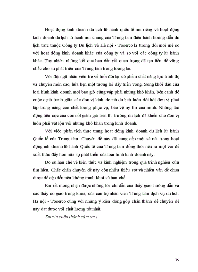 image for page Một số giải pháp nhằm phát triển hoạt động kinh doanh lữ hành quốc tế tại Công ty Du lịch Hà Nội Toserco 1