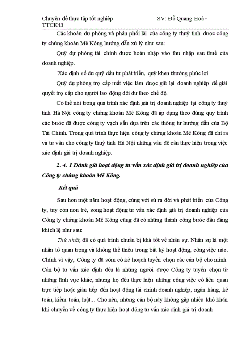 image for page Thực trạng tư vấn xác định giá trị doanh nghiệp tại công ty chứng khoán Mê Kông 1