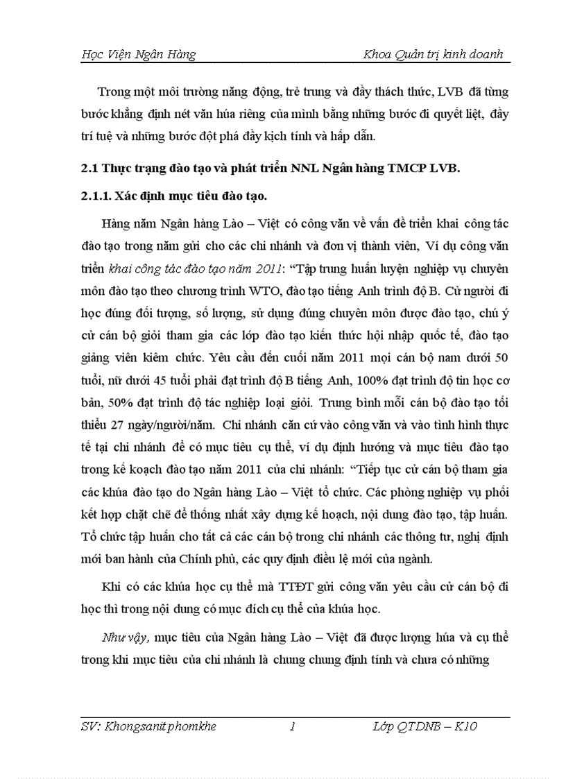 image for page Thực trạng công tác đào tạo và phát triển nguồn nhân lực tại ngân hàng thương mại cổ phần Lào Việt chi nhánh hà nội 1