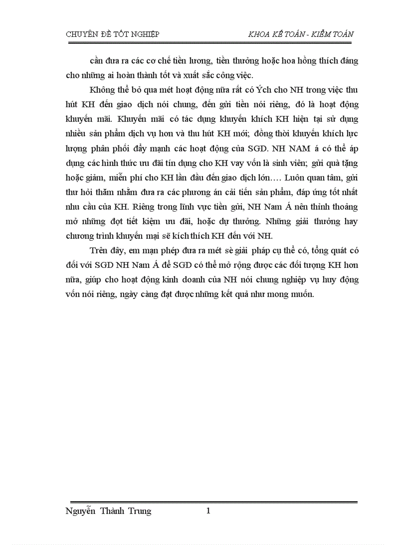 image for page Thực trạng và giải pháp nhằm nâng cao hiệu quả nghiệp vụ huy động vốn tại sở giao dịch Thăng Long NHTMCP Nam Á