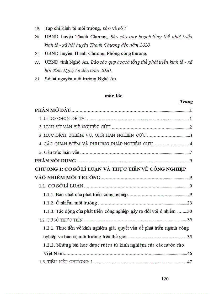 image for page Phát triển công nghiệp và tác động của nó lên ô nhiễm môi trường ở huyện Thanh Chương tỉnh Nghệ An 1
