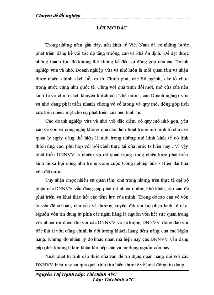 image for page Phát triển hoạt động tín dụng đối với các doanh nghiệp vừa và nhỏ tại Ngân hàng thương mại cổ phần quân đội Chi nhánh Minh Khai 1