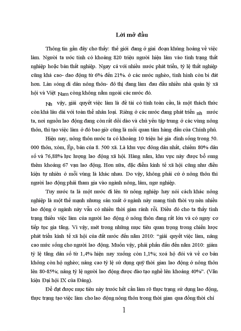 Một số giải pháp tạo việc làm cho người lao động ở nông thôn Việt Nam hiện nay 1