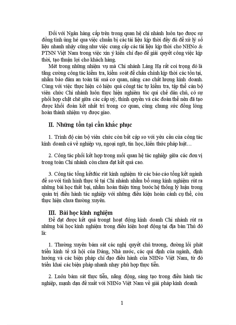 image for page Khái quát về tình hình hoạt động của Chi nhánh Ngân hàng Nông nghiệp và Phát triển Nông thôn Láng Hạ