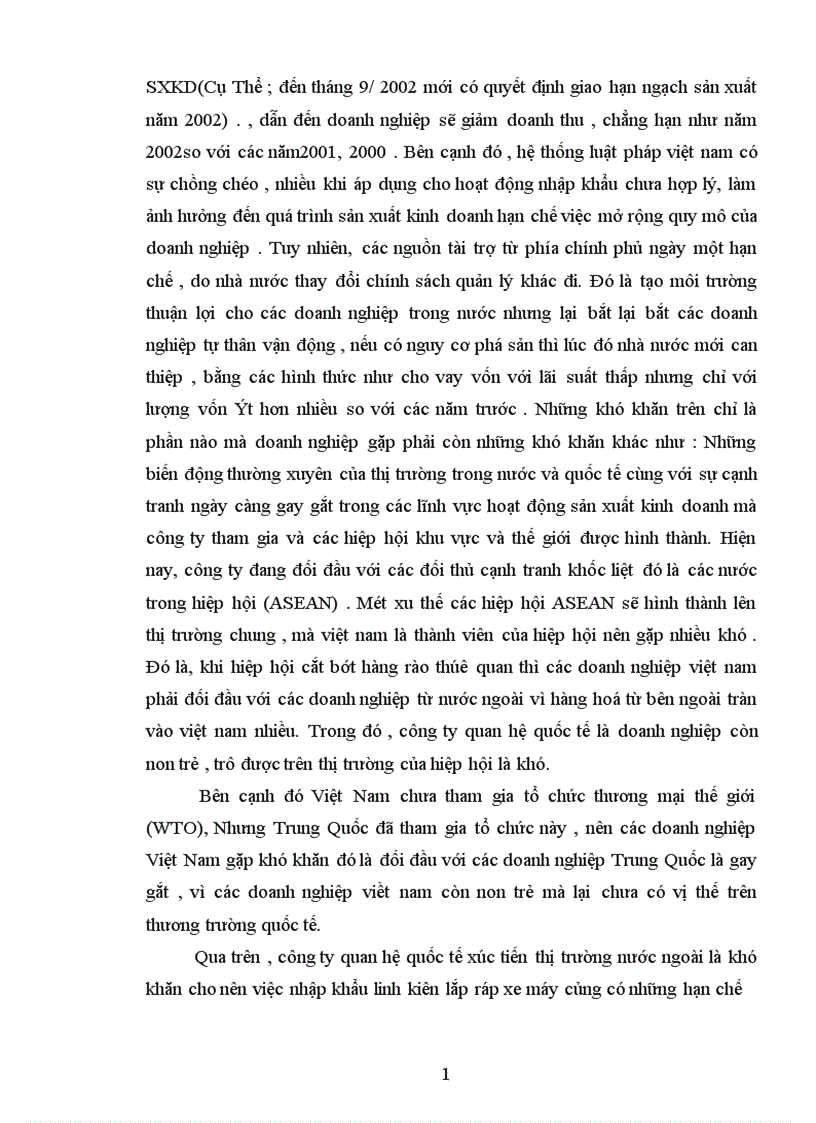 image for page Nhập khẩu linh kiện lắp ráp xe máy của công ty Quan Hệ Quốc Tế Đầu Tư Sản Xuất Thuận lợi khó khăn và giải pháp