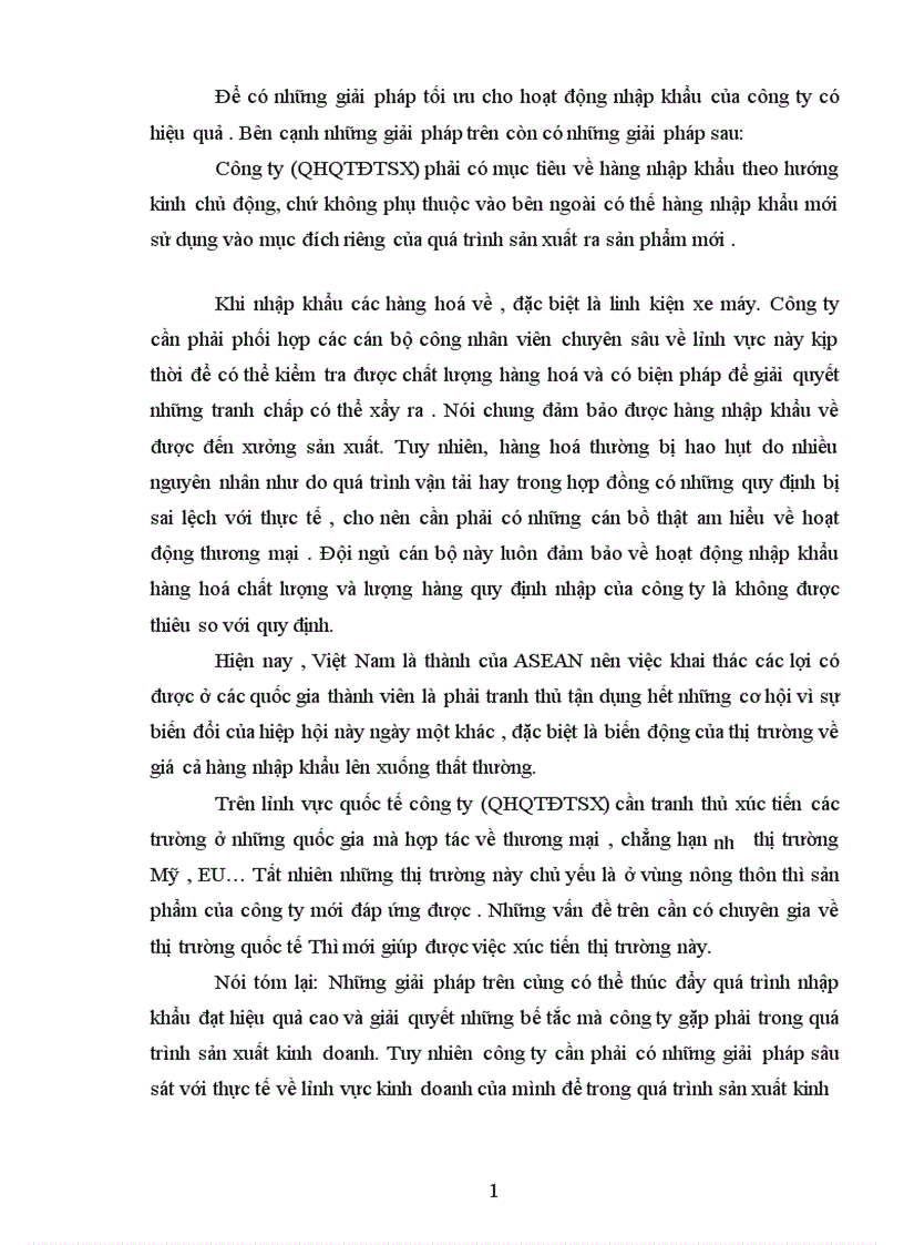 image for page Nhập khẩu linh kiện lắp ráp xe máy của công ty Quan Hệ Quốc Tế Đầu Tư Sản Xuất Thuận lợi khó khăn và giải pháp