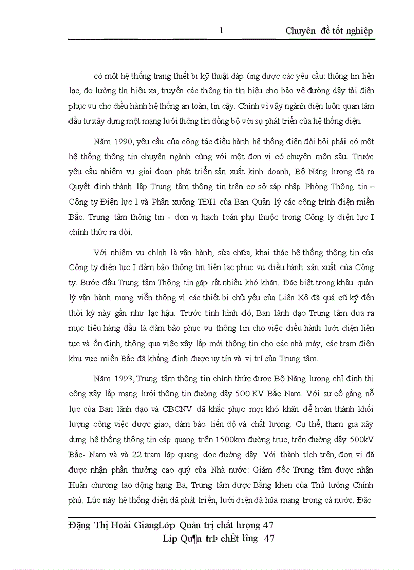 image for page Nâng cao chất lượng dịch vụ nhằm tăng cường khả năng cạnh tranh của Công ty thông tin viễn thông điện lực 1
