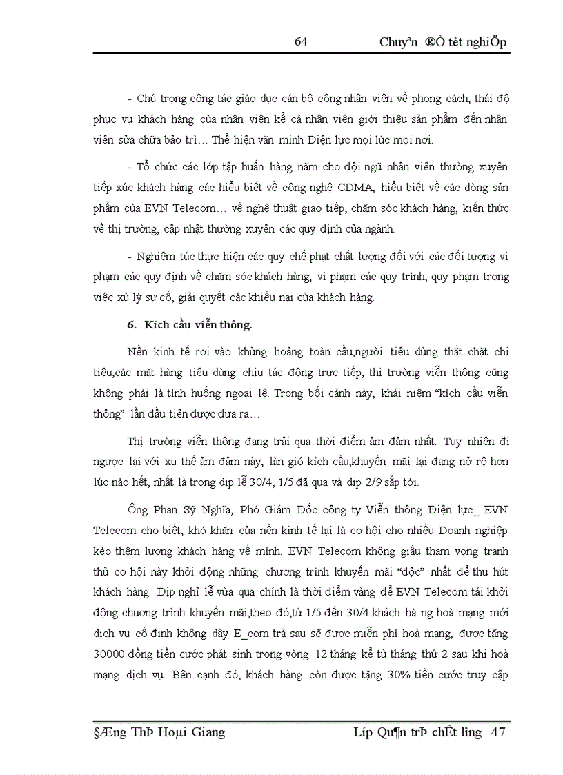 image for page Nâng cao chất lượng dịch vụ nhằm tăng cường khả năng cạnh tranh của Công ty thông tin viễn thông điện lực 1
