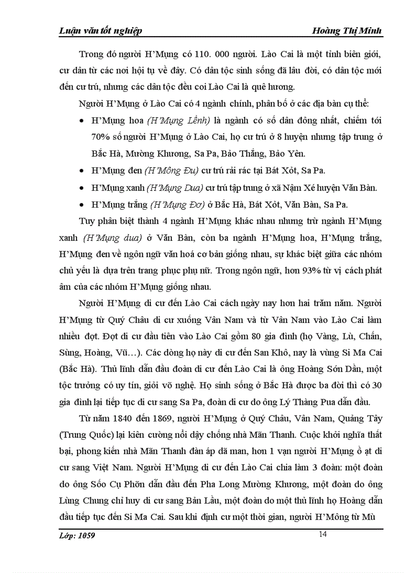 image for page Khai thác văn hoá H Mông của công ty CP Dịch vụ Du lịch Đường sắt Hà Nội để phát triển du lịch ở Sa Pa Lào Cai