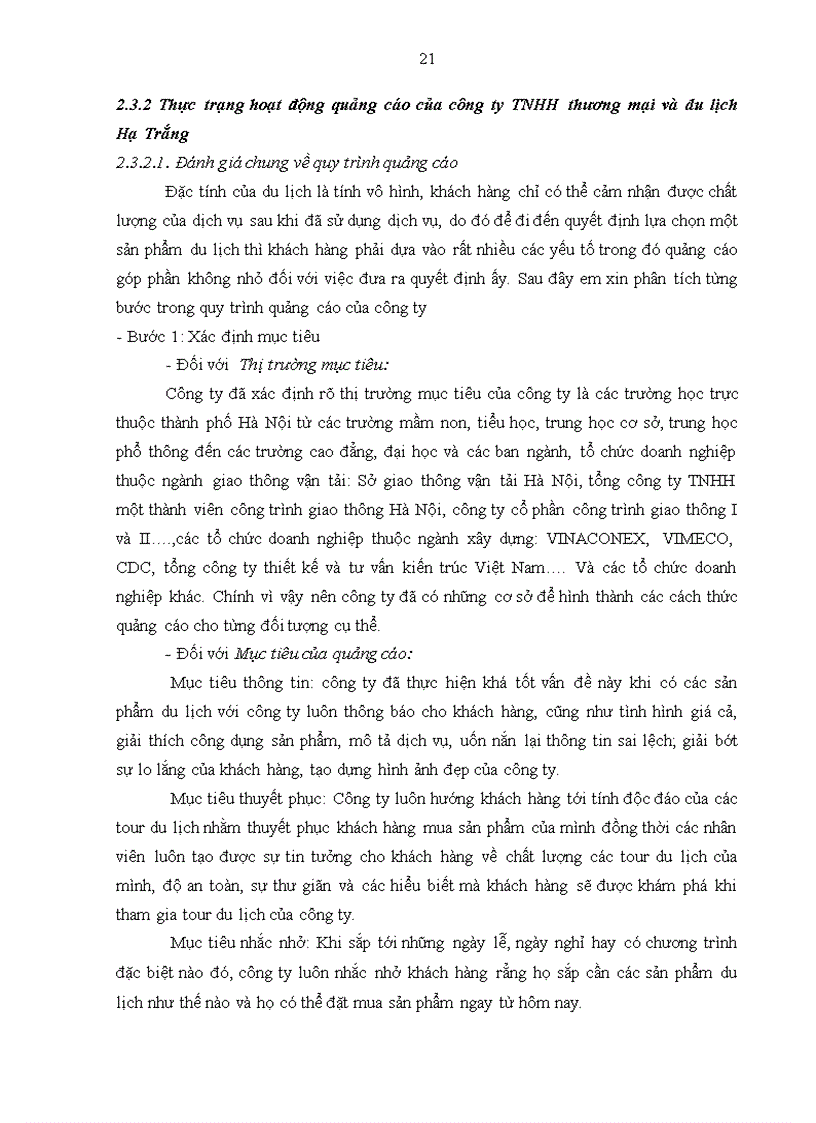 image for page Giải pháp hoàn thiện hoạt động quảng cáo đối với thị trường khách du lịch nội địa của Công ty TNHH thương mại và du lịch Hạ Trắng