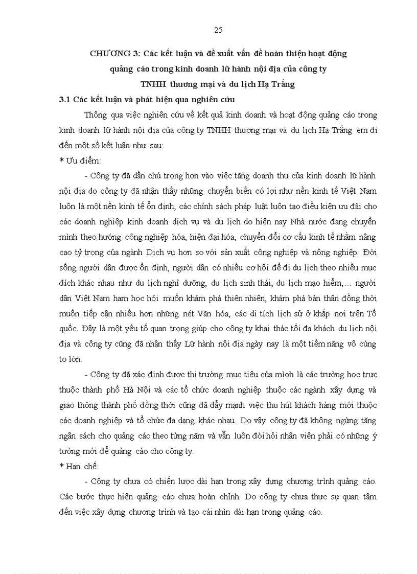 image for page Giải pháp hoàn thiện hoạt động quảng cáo đối với thị trường khách du lịch nội địa của Công ty TNHH thương mại và du lịch Hạ Trắng