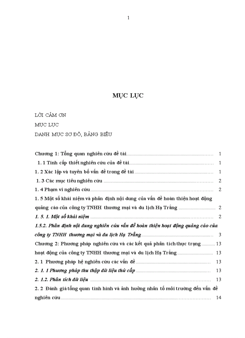 image for page Giải pháp hoàn thiện hoạt động quảng cáo đối với thị trường khách du lịch nội địa của Công ty TNHH thương mại và du lịch Hạ Trắng