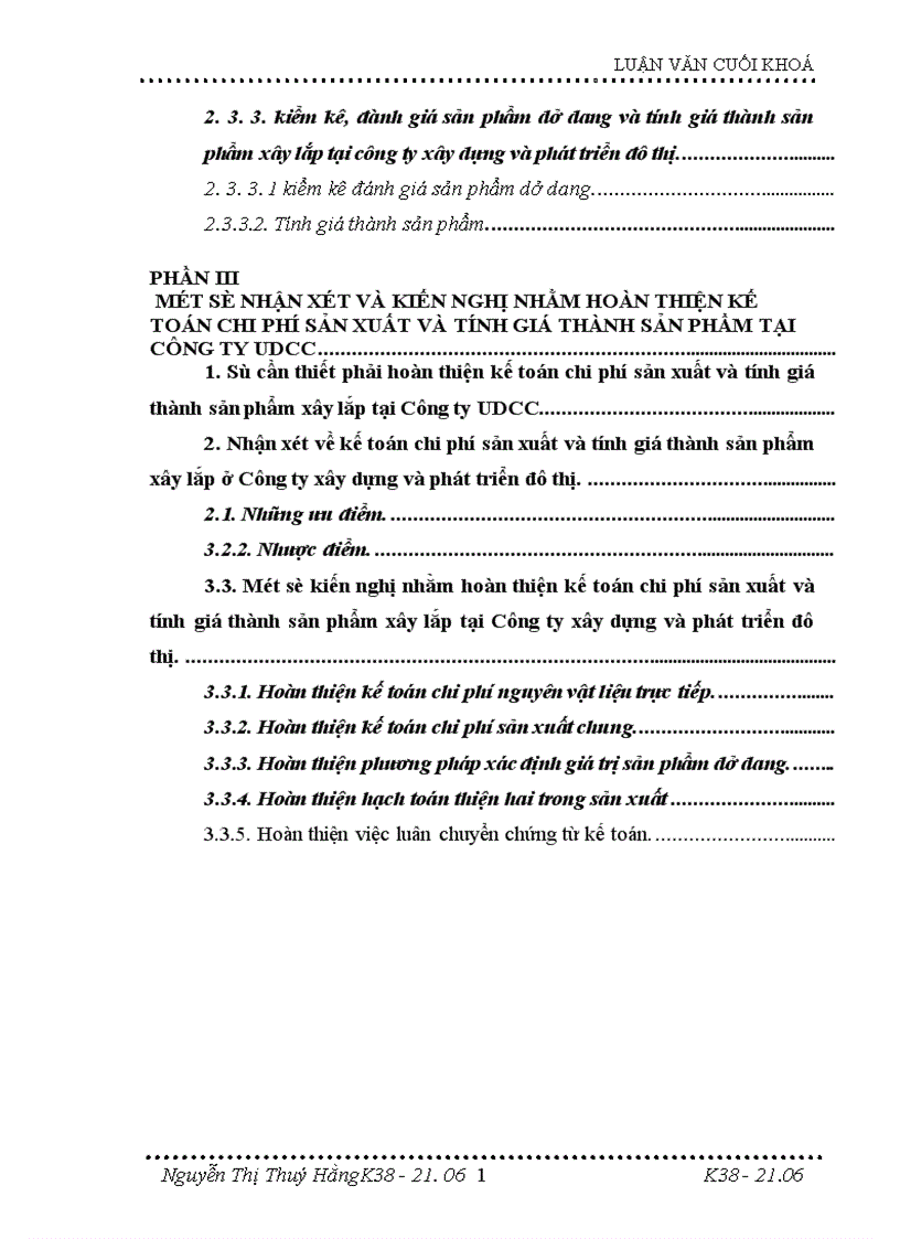 image for page Hoàn thiện kế toán tập hợp chi phí sản xuất và tính giá thành sản phẩm xây lắp tại Công ty xây dựng và phát triển đô thị 1