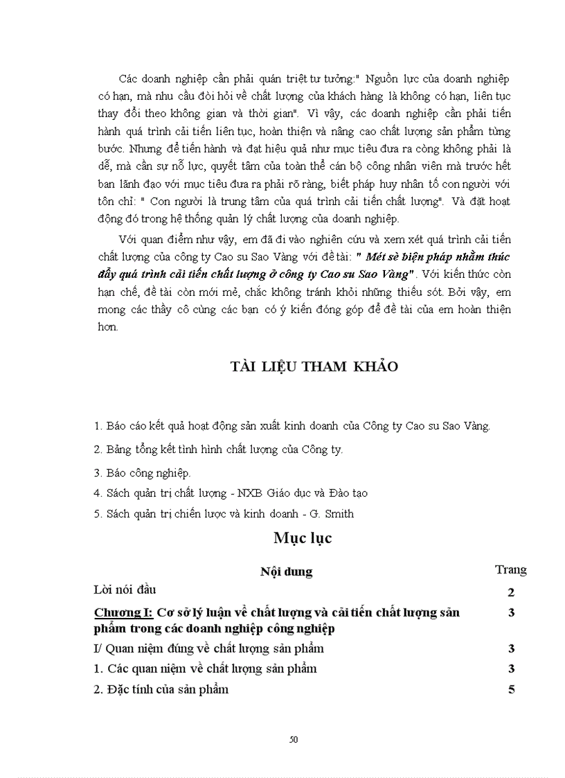 image for page Một số biện pháp nhằm thúc đẩy quá trình cải tiến chất lượng ở Công ty Cao su Sao Vàng 1