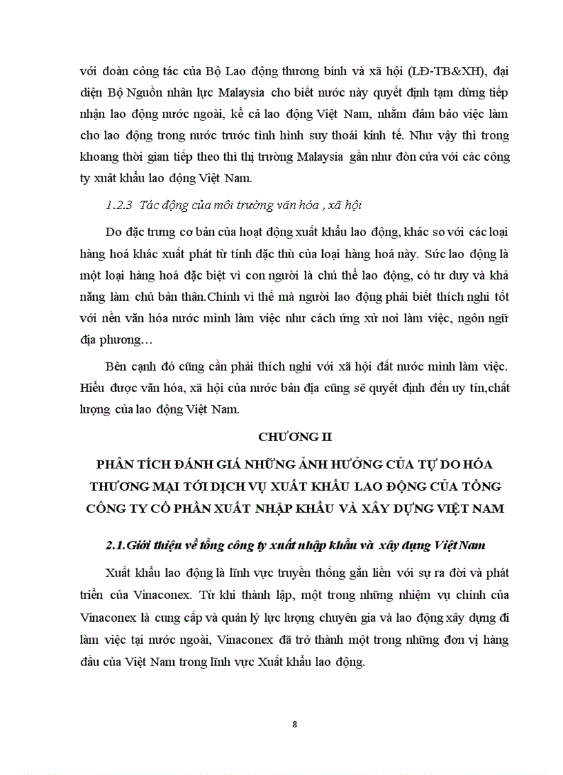 image for page Tác động của tự do hóa thương mại tới dịch vụ xuất khẩu lao động của Tổng công ty xuất nhập khẩu và xây dựng Việt Nam