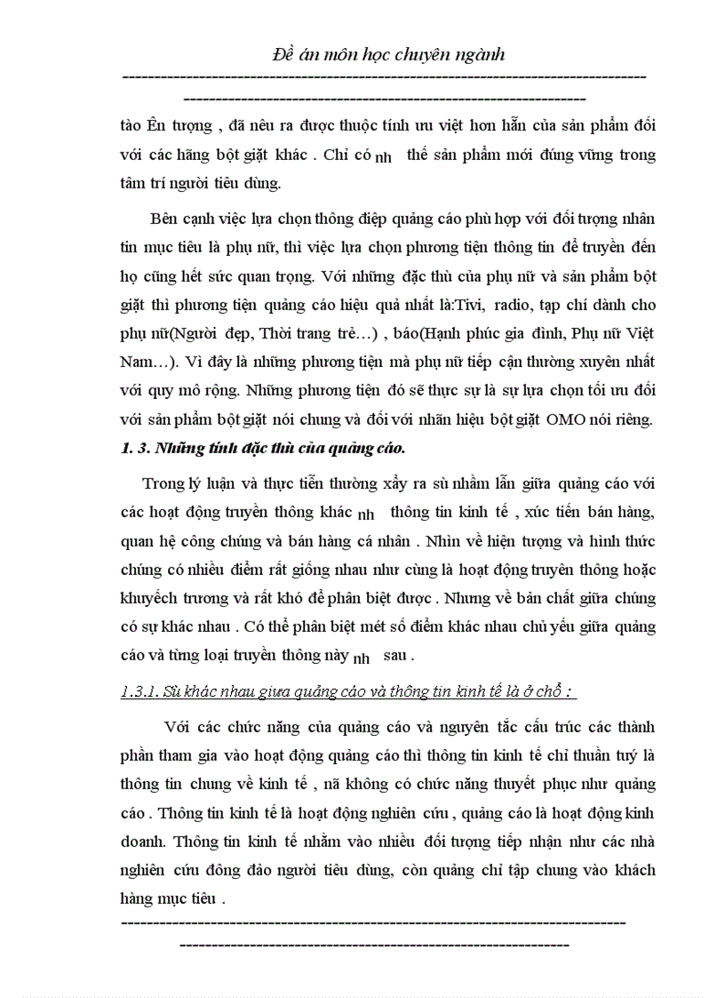 image for page Nghiên cứu hoặt động quảng cáo của công ty liên doanh LEVER VIETNAM đối với sản phẩm bột giặt OMO trên thị trường miền bắc 1